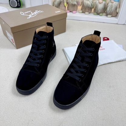 Christian Loubotin Louis High-Top Veau Velours "Black"