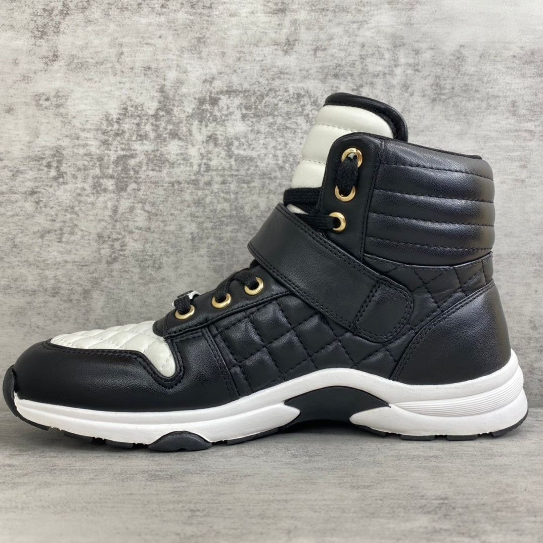 Chanel Interlocking CC High-Top Strap "Black-White"