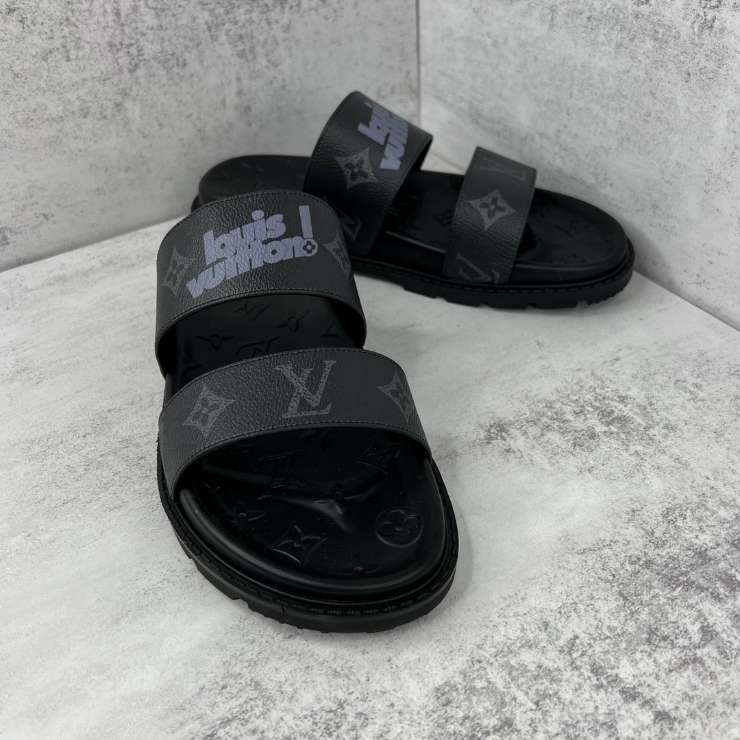 Louis Vuitton Slides "Black-Grey"