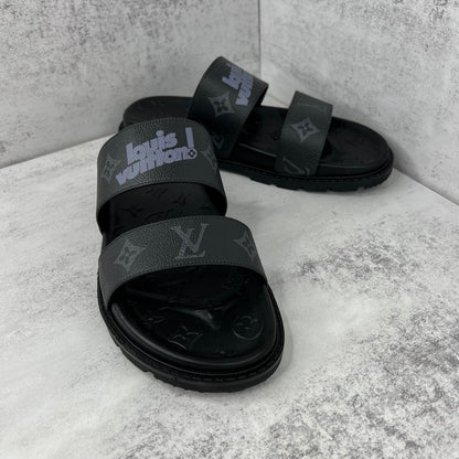 Louis Vuitton Slides "Black-Grey"