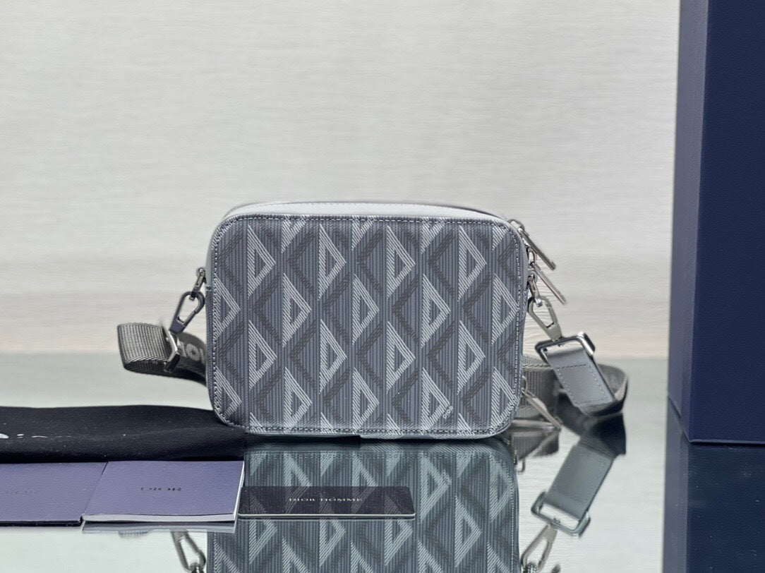 Dior CD Diamond Zipped Pouch with Strap