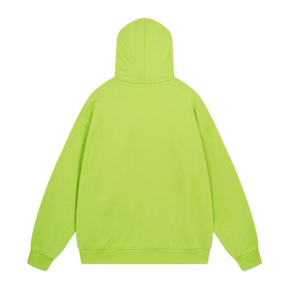Balenciaga Distressed Caps Boxy Hoodie "Lime-White"
