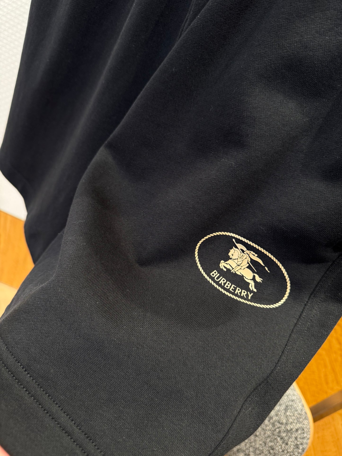 Burberry Knight Stamp Cotton Shorts "Black"