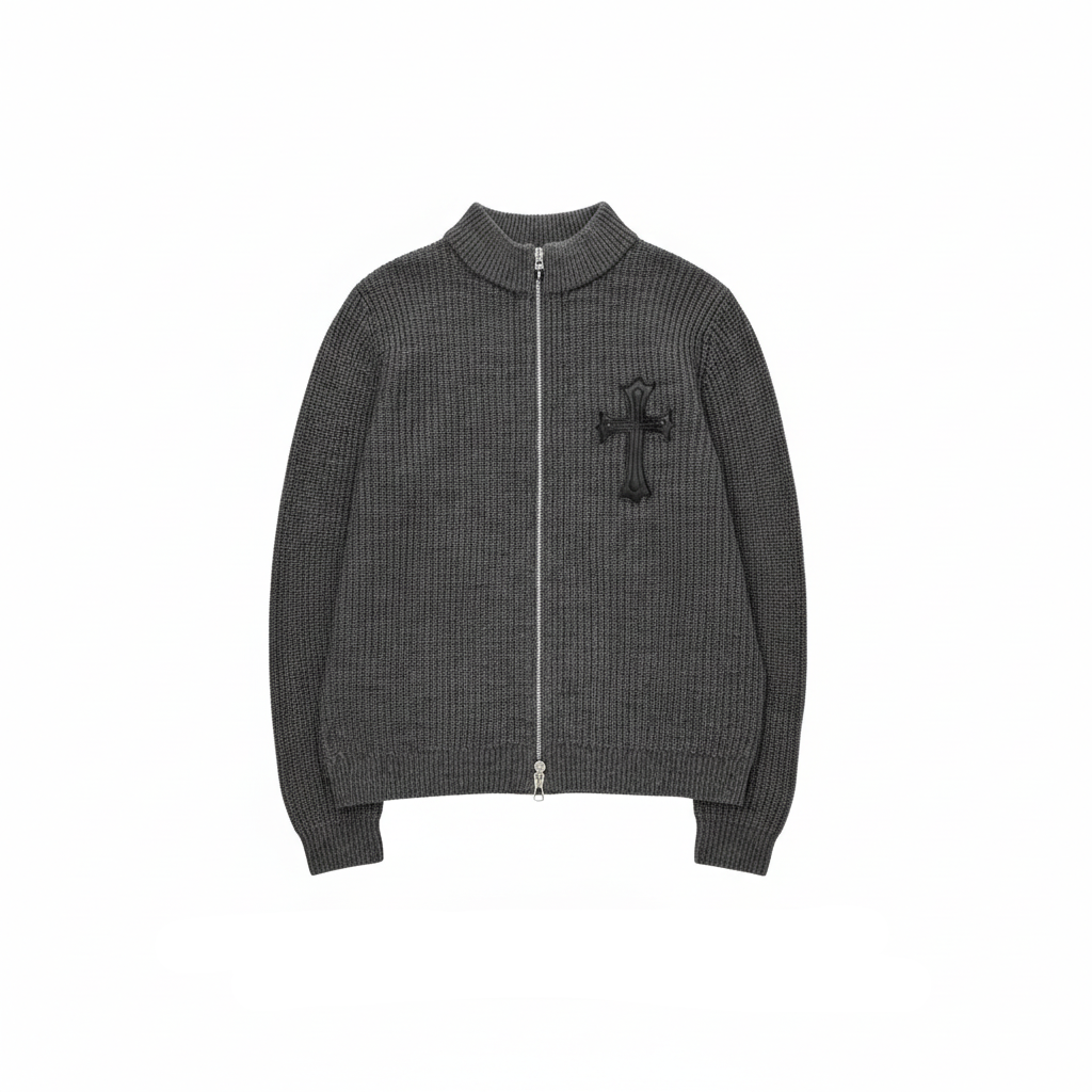Chrome Hearts Large Cross Cashmere Knit "Grey"