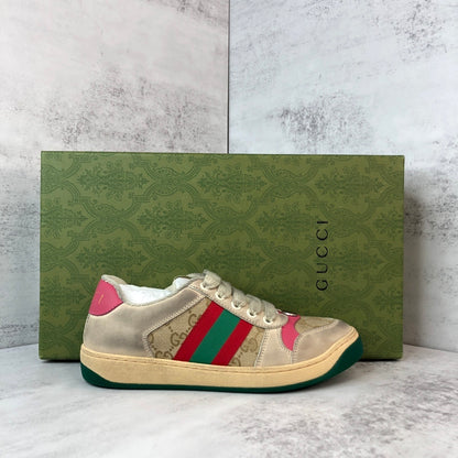 Gucci Screener "Distressed Beige-Pink-Green"