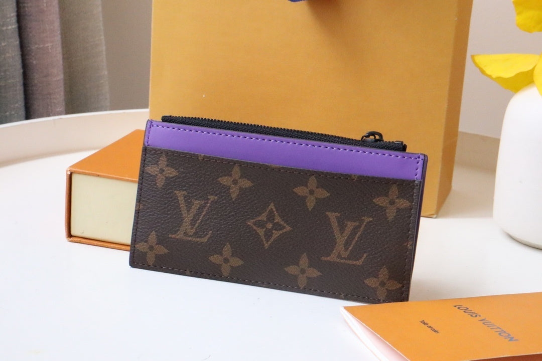 Louis Vuitton Coin Card Holder "Monogram Macassar Canvas"