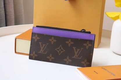 Louis Vuitton Coin Card Holder "Monogram Macassar Canvas"