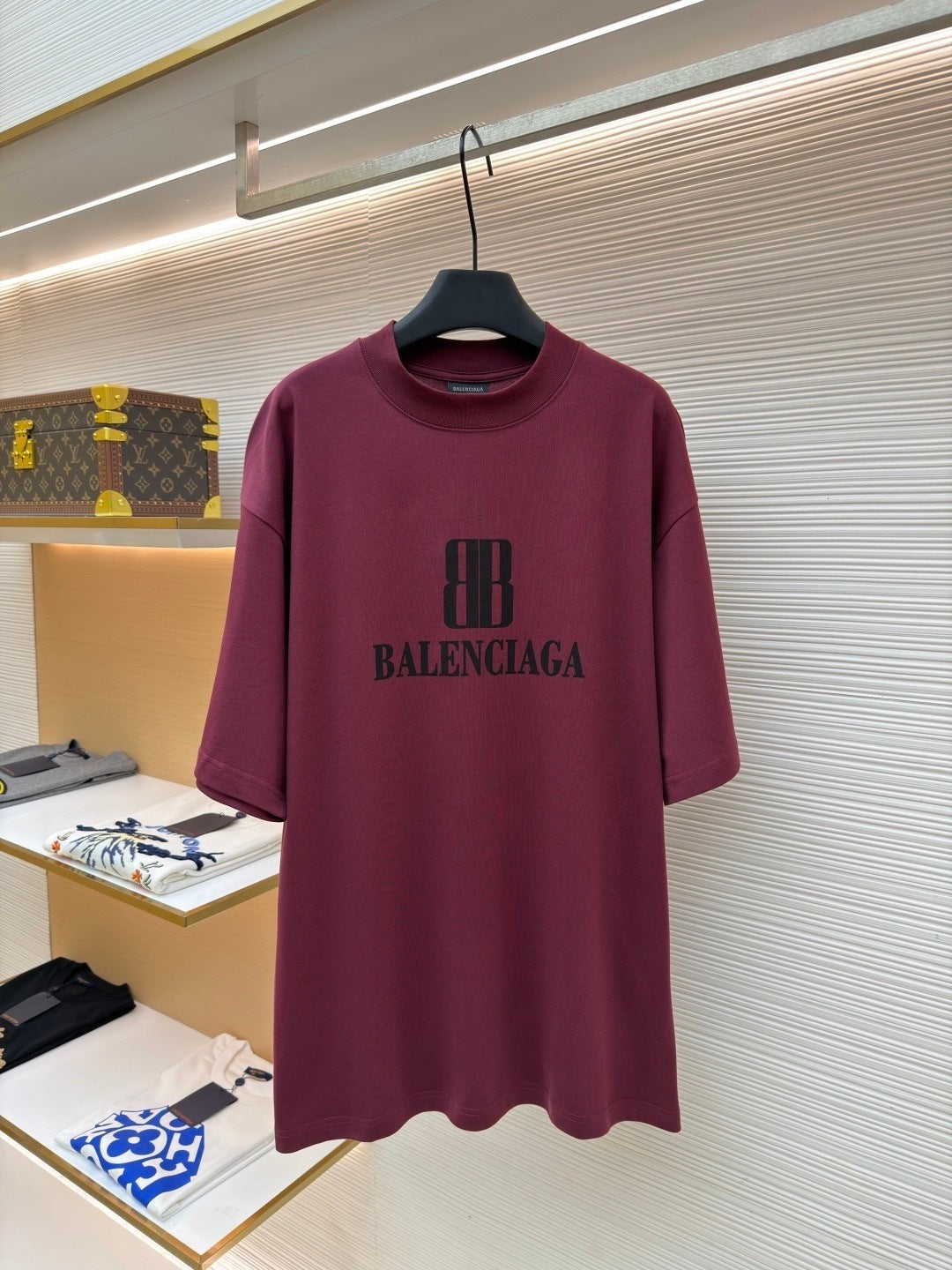 Balenciaga Nano BB T-Shirt "Burgundy"