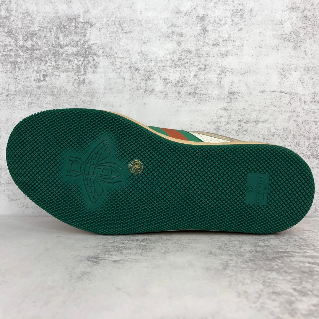 Gucci Screener "Distressed Beige-Green-White"