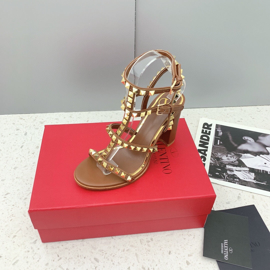 Valentino Rockstud Ankle Strap Sandal 90 mm "Beige"