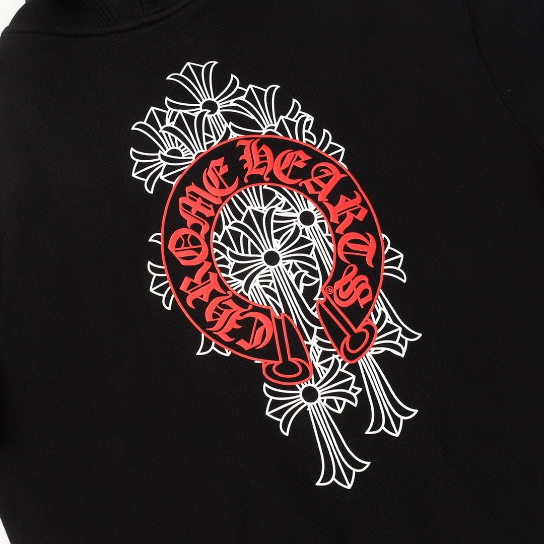 Chrome Hearts Zip-Up Hoodie "Black-Red-White"