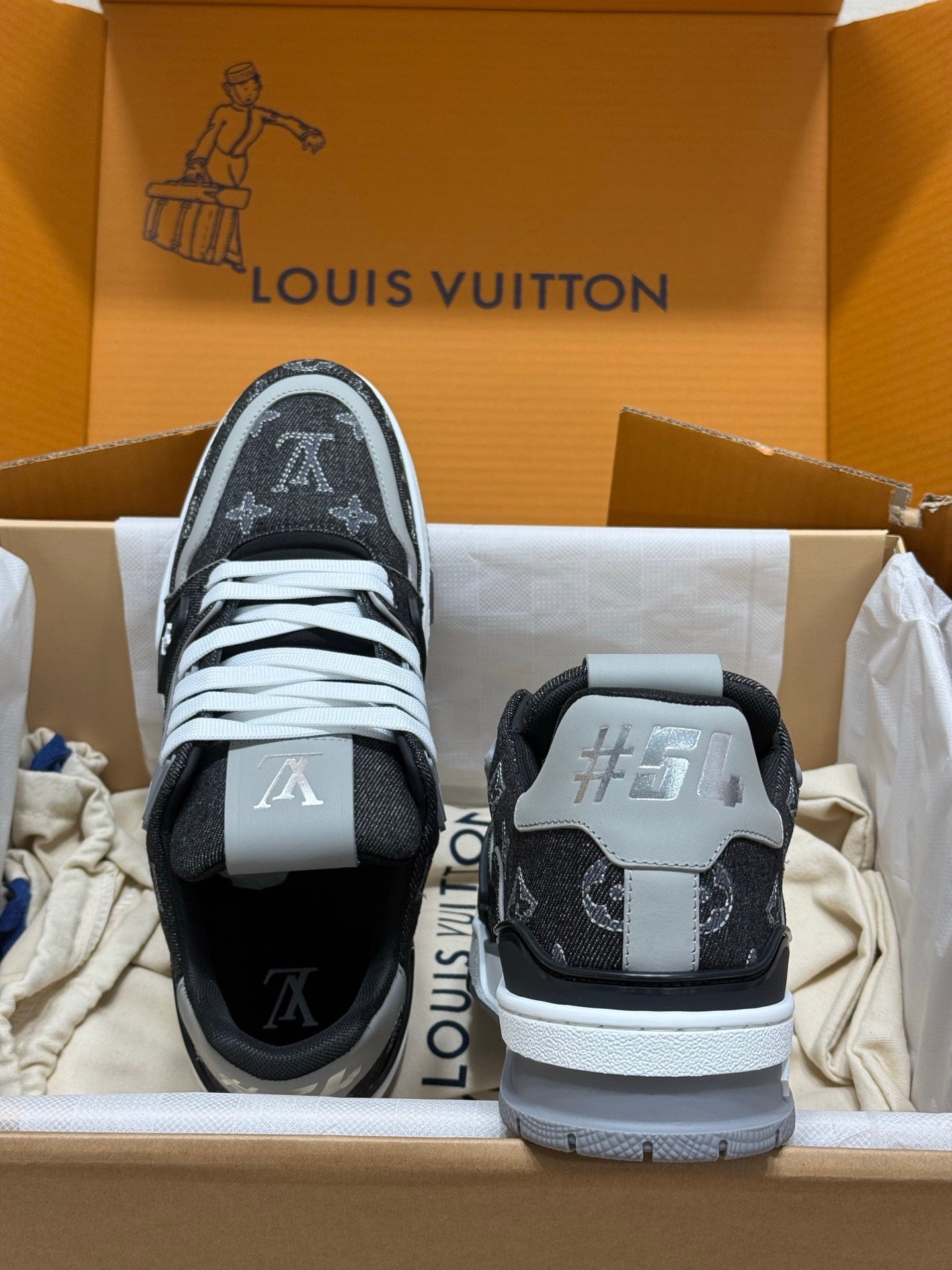 Louis Vuitton LV Trainers "Grey-Black Denim"