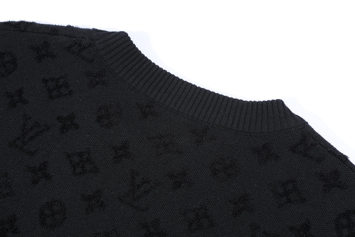 Louis Vuitton Graphic Jacquard Short-Sleeved Crewneck "Black"