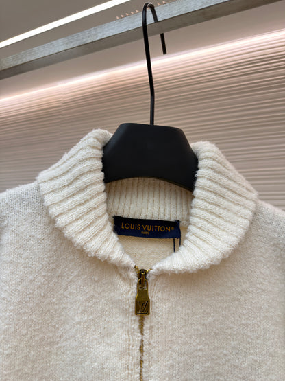 Louis Vuitton Embroidered Signature Zippered Blouson "Milky White"