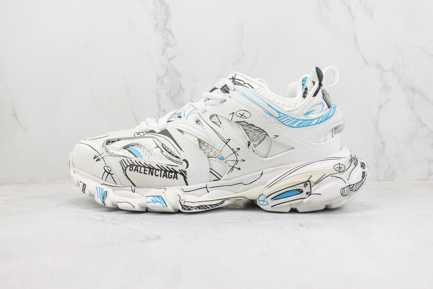 Balenciaga Track "White-Blue Graffiti"