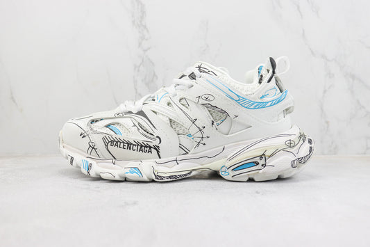 Balenciaga Track "White-Blue Graffiti"