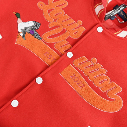 Louis Vuitton Hunting Club Varsity Bomber Jacket "Red-White"