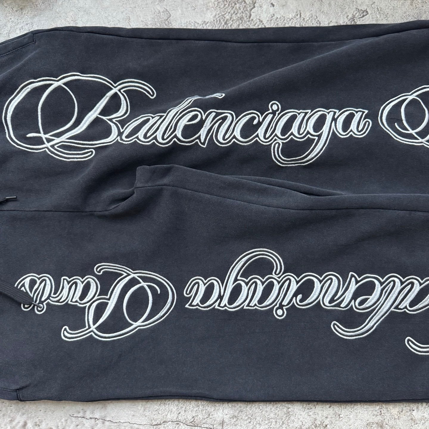 Balenciaga Cursive Baggy Trousers "Black-White"