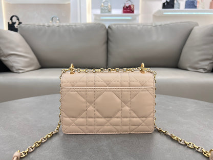 Dior Miss Caro Mini Bag "Powder Beige Macrocannage Lambskin"