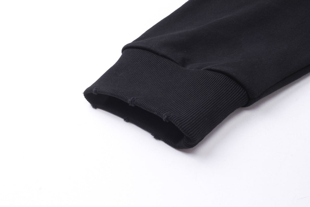 Balenciaga Distressed Caps Boxy Hoodie "Black-White"