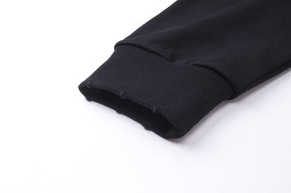 Balenciaga Distressed Caps Boxy Hoodie "Black-White"