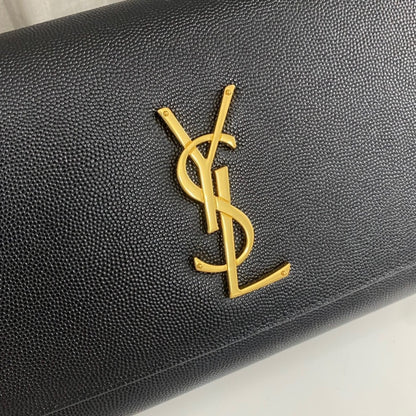 Saint Laurent Kate Medium in Grain De Poudre Embossed Leather