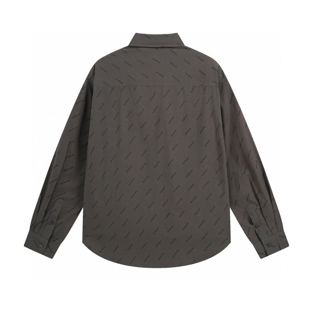 Balenciaga All Over Logo Shirt "Grey"