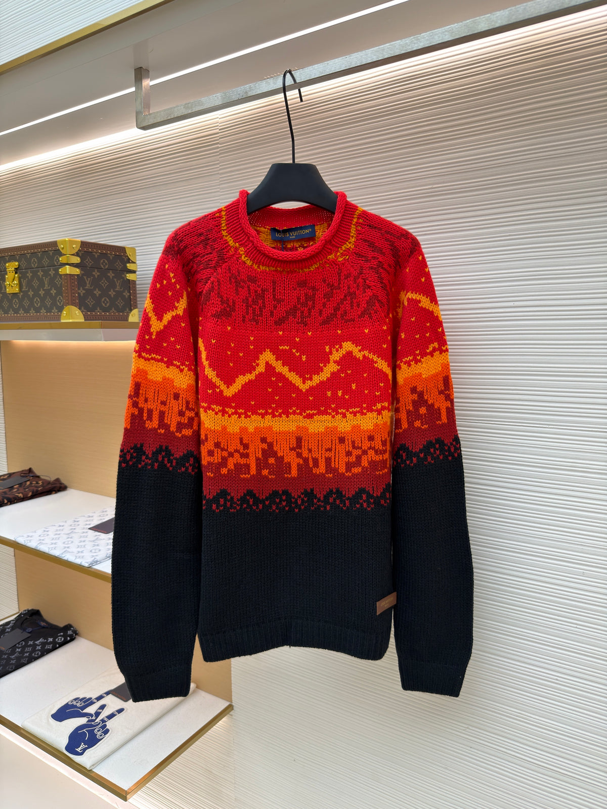 Louis Vuitton Jacquard Pullover "Lava Falls Red"