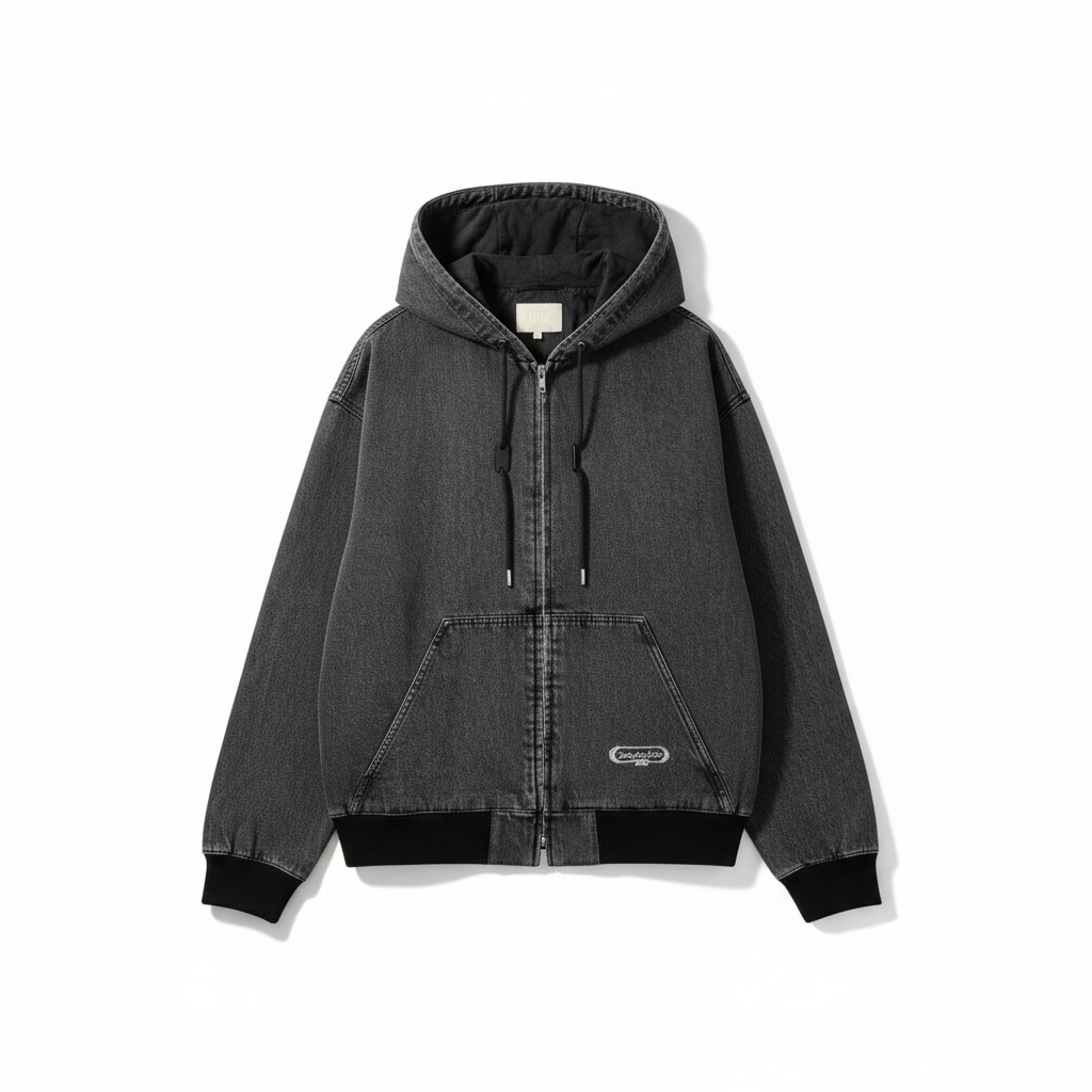 Dior CD Box Hooded Blouson Jacket "Gray Cotton Twill"