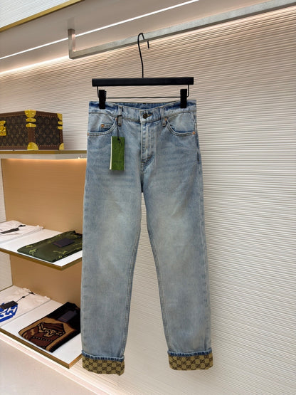 Gucci Washed Denim Pant with GG turn ups