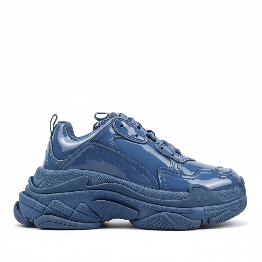 Balnciaga Triple S "Blue Patent"