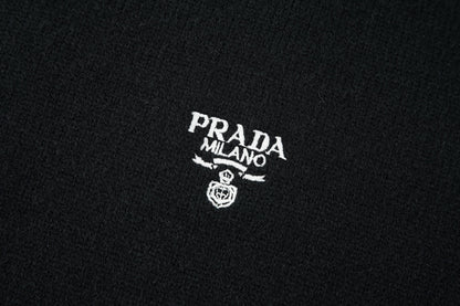 Prada Embroidered Logo Sweater "Black"