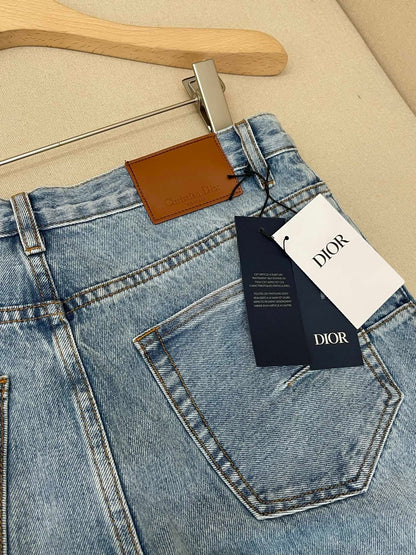 Dior Cannage Jeans Blue Cotton Denim