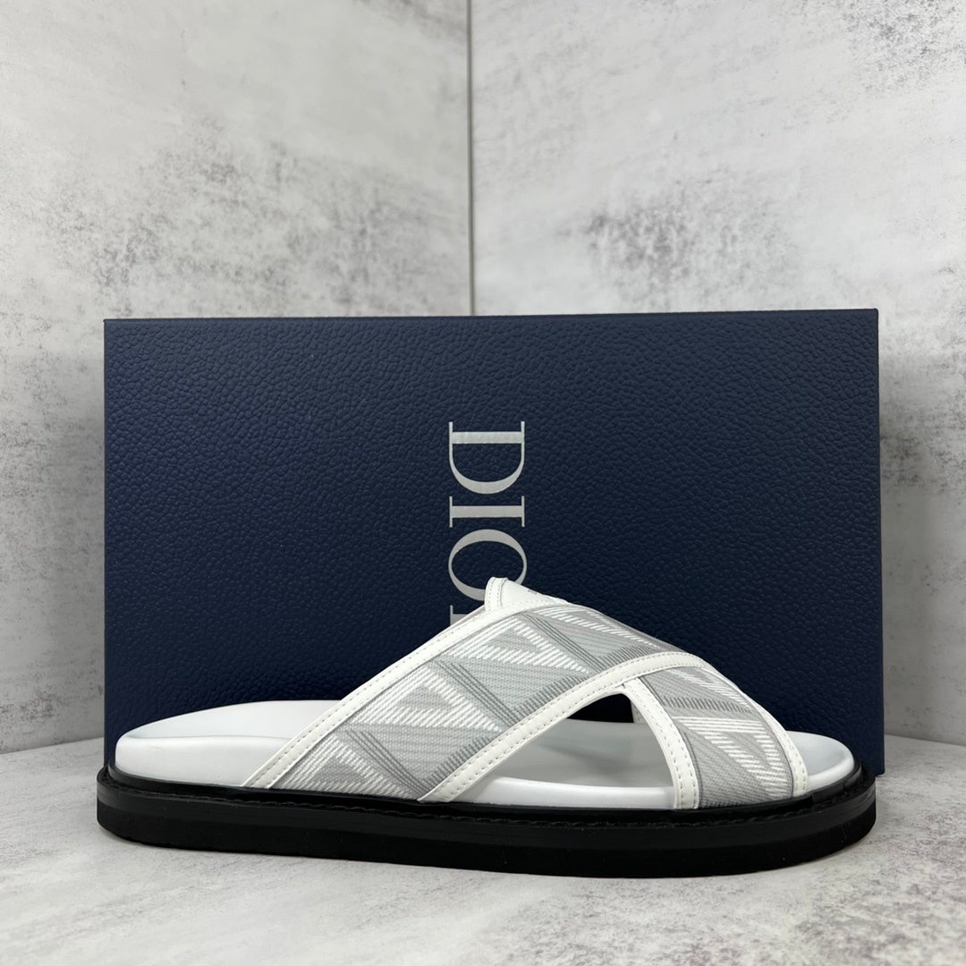 Dior CD Diamonds Slides "White-Grey-Black"