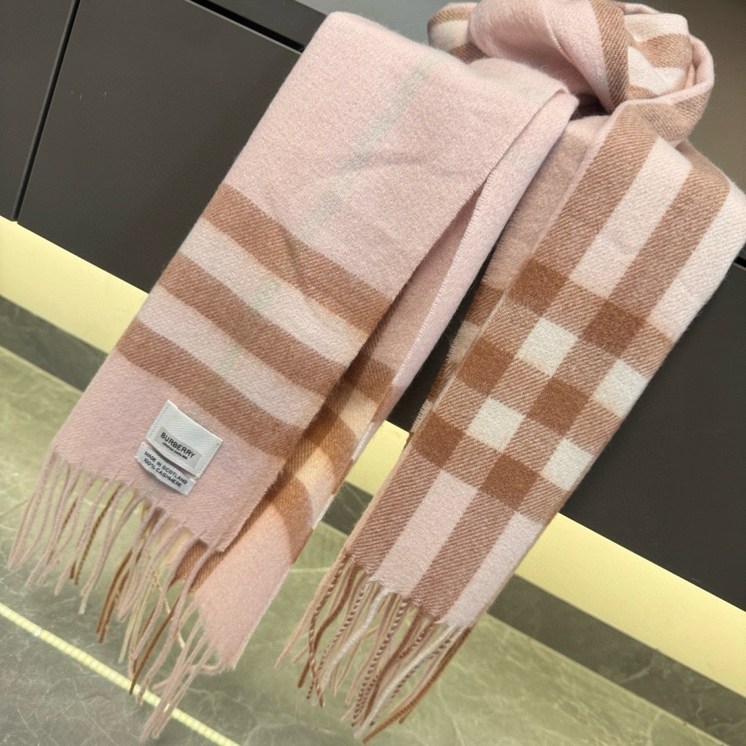 Burberry Cashmere Scarf "Pink-Brown"