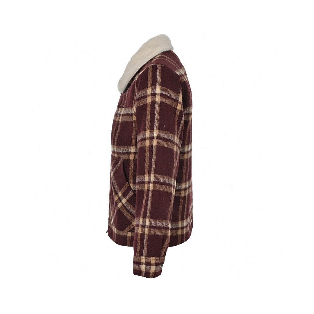 Chrome Hearts Shearling Collar Plaid Jacket