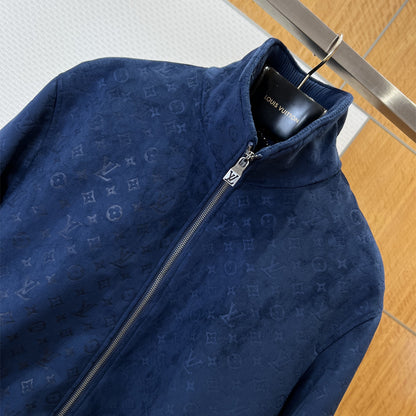 Louis Vuitton Monogram Embossed Tracksuit Jacket "Navy"
