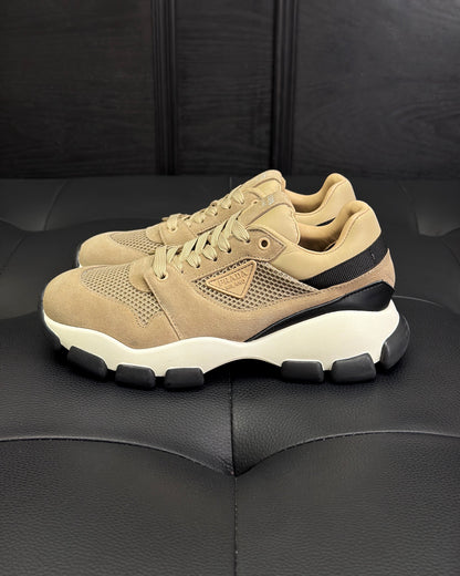 Prada Mesh Fabric and Suede Sneakers "Beige"