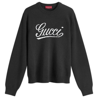 Gucci Knit Wool Sweater with Intarsia "Black"