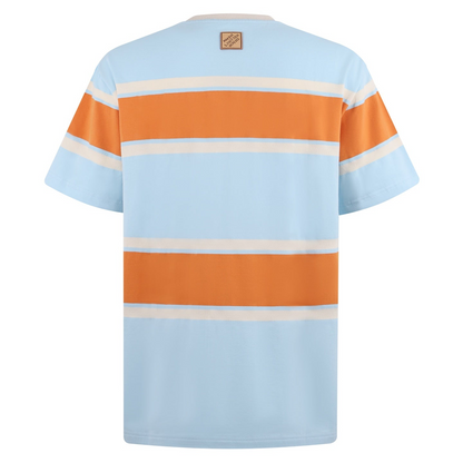 Louis Vuitton Striped Short-Sleeved T-Shirt "Pale Blue-Orange"