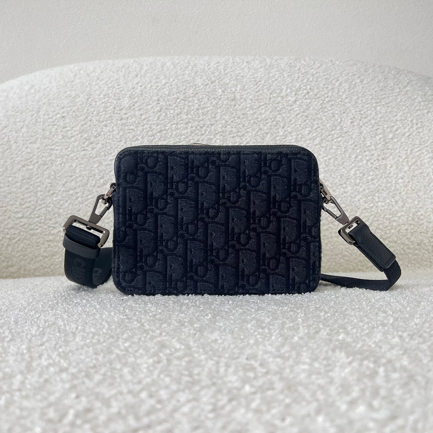 Dior Oblique Jacquard Zipped Pouch with Strap