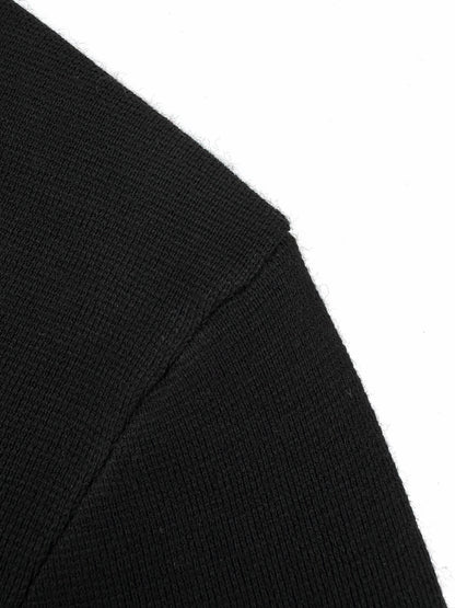 Dior CD Icon Zipped Sweater "Black Virgin Wool Punto Milano Knit"
