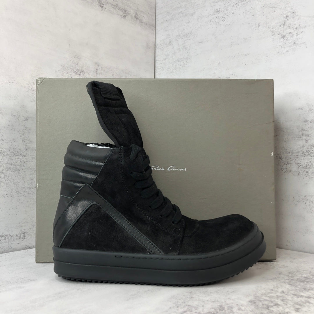 Rick Owens Geobasket "Black Suede"