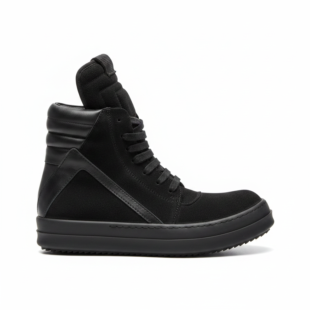 Rick Owens Geobasket "Black Suede"
