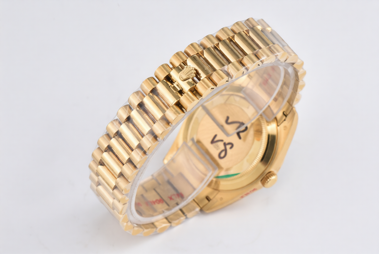 Rolex Day Date 40mm Yellow Gold President Bracelet Black Cryatal Dial