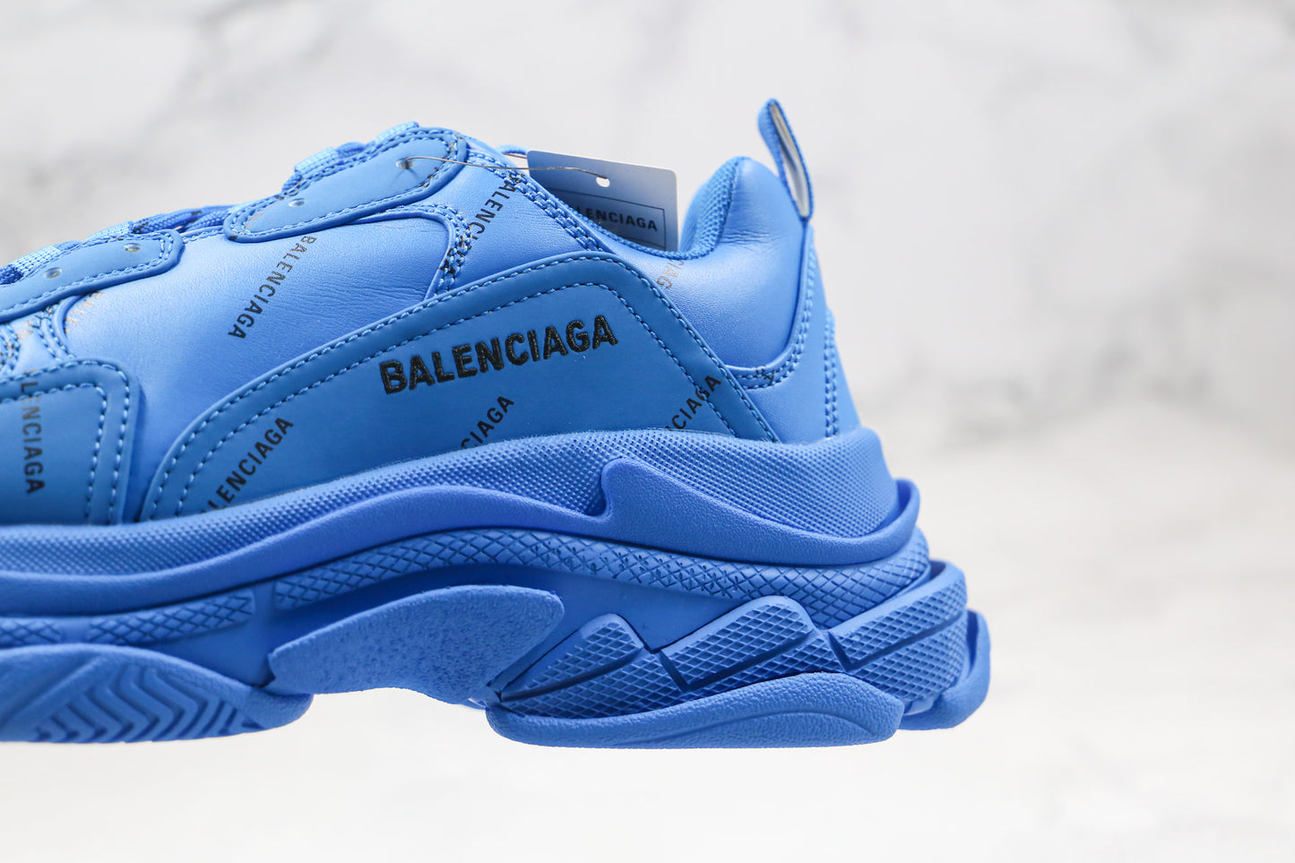 Balenciaga Triple S "Blue-All Over Logo"