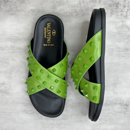 Valentino Garavani Rockstud Slides "Green-Black"
