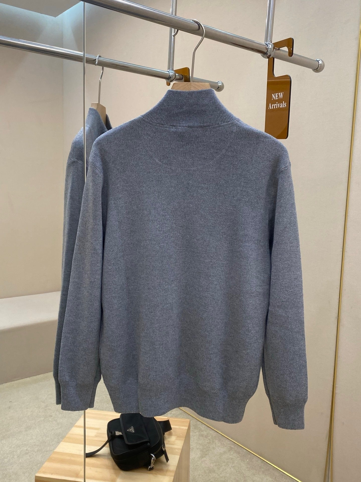 Prada Zip-up Cardigan Sweater "Grey"