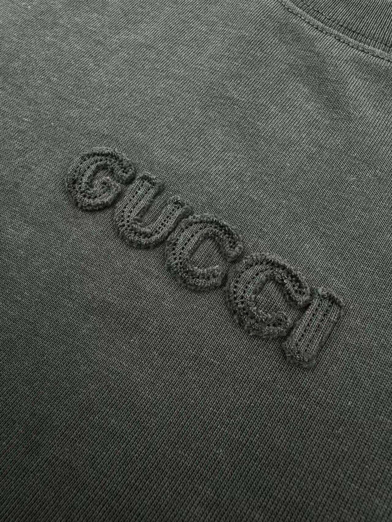 Gucci Logo Embroidered T-Shirt "Dark Green"