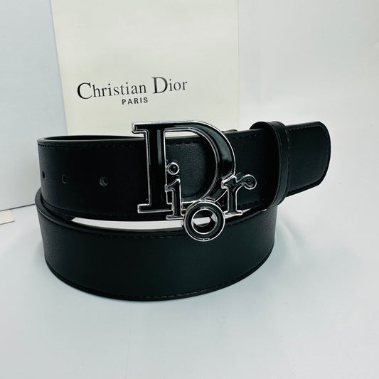 Dior Leather Belt "Black-Silver"